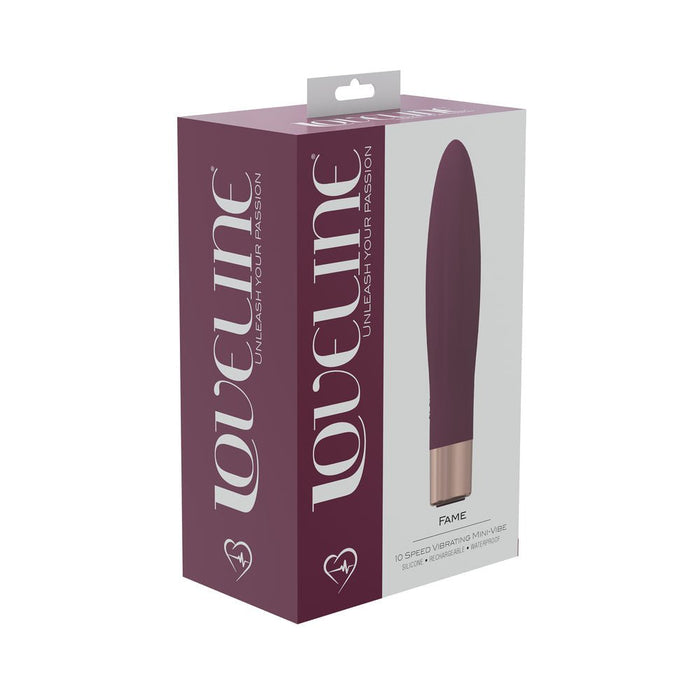 Loveline Fame 10 Speed Mini - vibe Silicone Rechargeable Waterproof Burgundy - SexToy.com