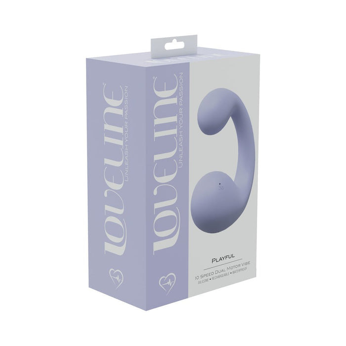 Loveline Playful 10 Speed Dual Motor Vibe Sealed Silicone Rechargeable Submersible Lavender - SexToy.com