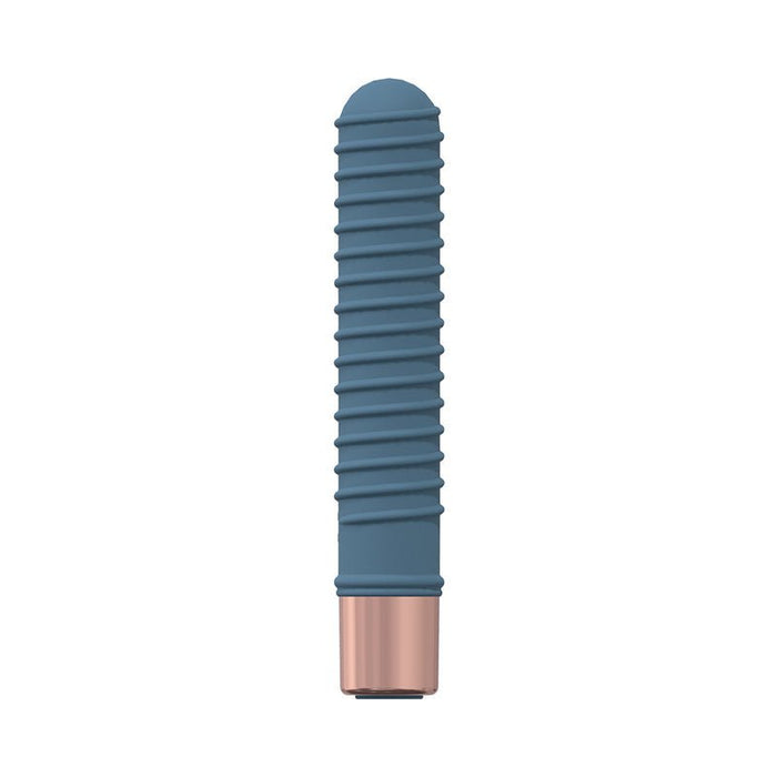 Loveline Poise 10 Speed Mini - vibe Silicone Rechargeable Waterproof Blue/grey - SexToy.com