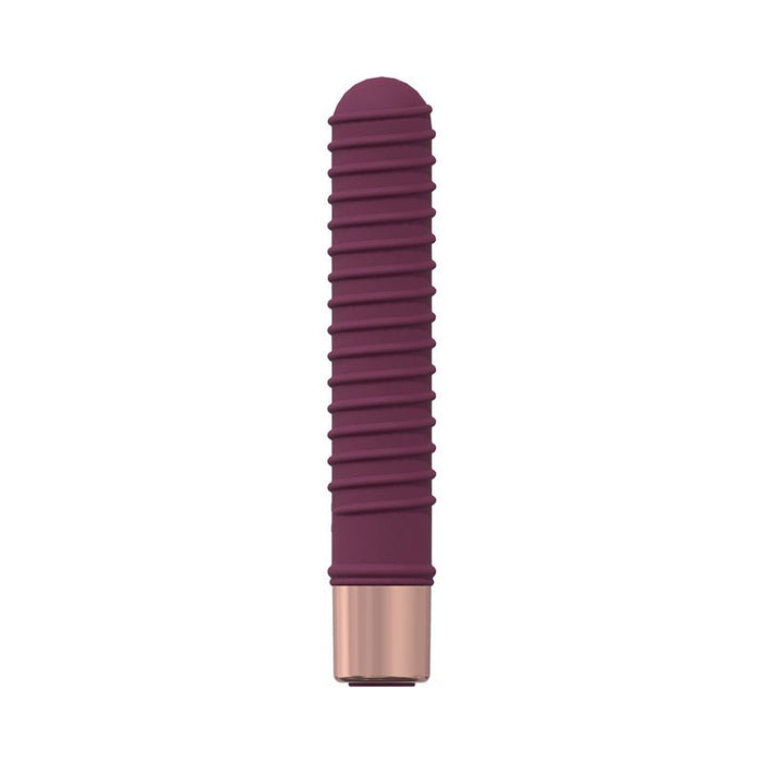 Loveline Poise 10 Speed Mini - vibe Silicone Rechargeable Waterproof Burgundy - SexToy.com