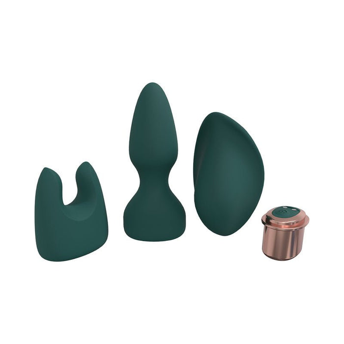 Loveline Ultimate Kit 10 Speed Silicone Rechargeable Waterproof Forest Green - SexToy.com