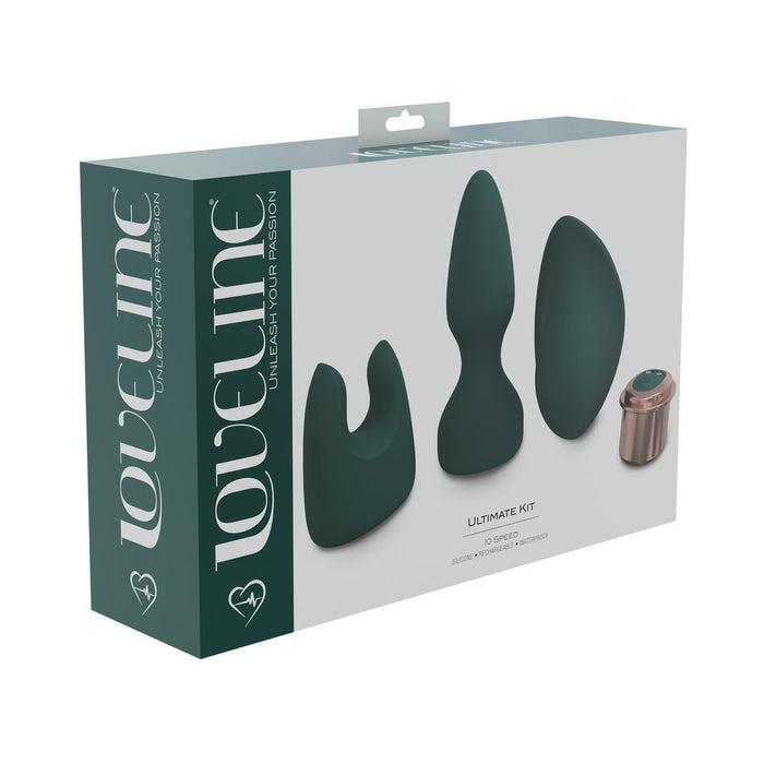 Loveline Ultimate Kit 10 Speed Silicone Rechargeable Waterproof Forest Green - SexToy.com