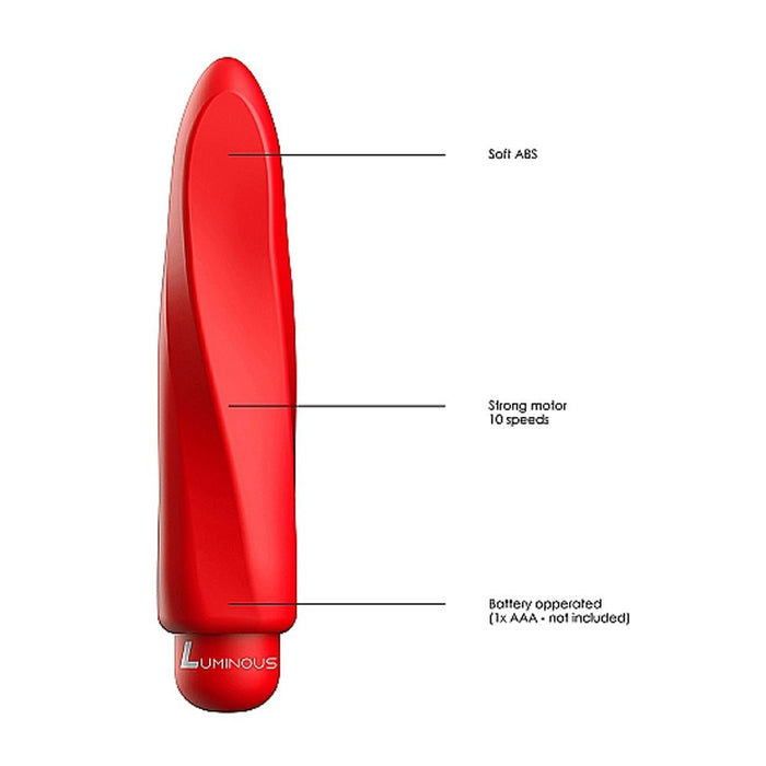 Luminous Myra Abs Bullet With Silicone Sleeve 10 Speeds Red - SexToy.com