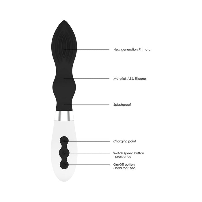 Luna Astraea Rechargeable Vibrator - Black - SexToy.com