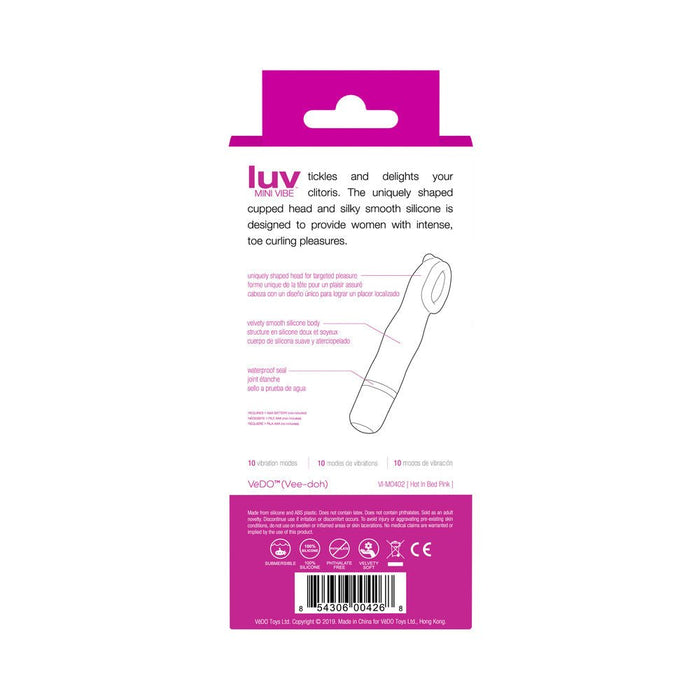 Luv Mini Silicone Waterproof Vibe - Hot Pink - SexToy.com