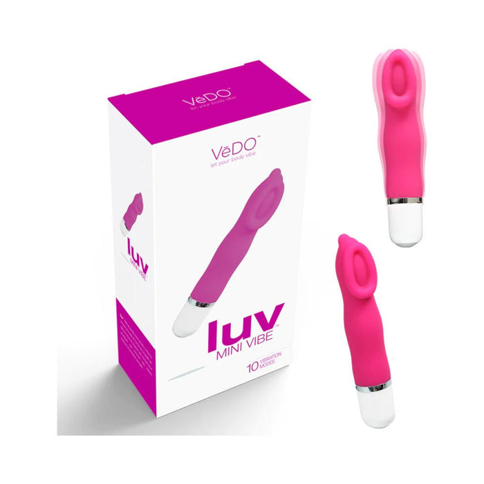 Luv Mini Silicone Waterproof Vibe - Hot Pink - SexToy.com