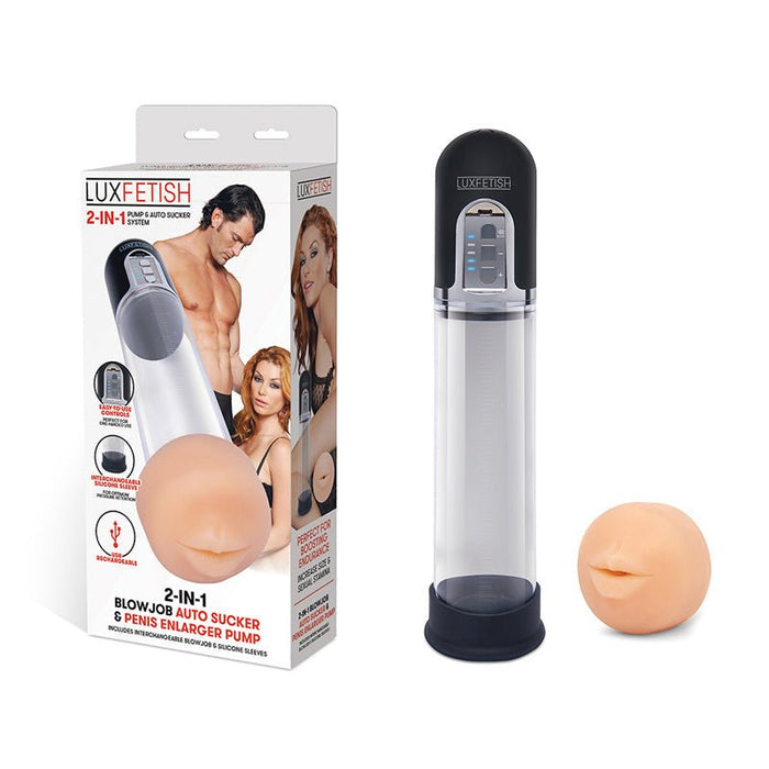 Lux Fetish 2 - in - 1 Blowjob Auto Sucker And Penis Enlarger Pump - SexToy.com