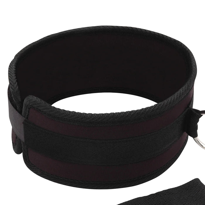 Lux Fetish Collar And Leash Set Black - SexToy.com