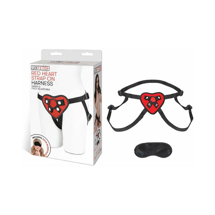 Lux Fetish Red Heart Strap On Harness O/S - SexToy.com