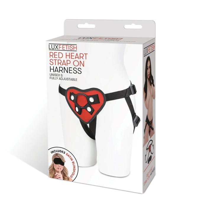 Lux Fetish Red Heart Strap On Harness O/S - SexToy.com