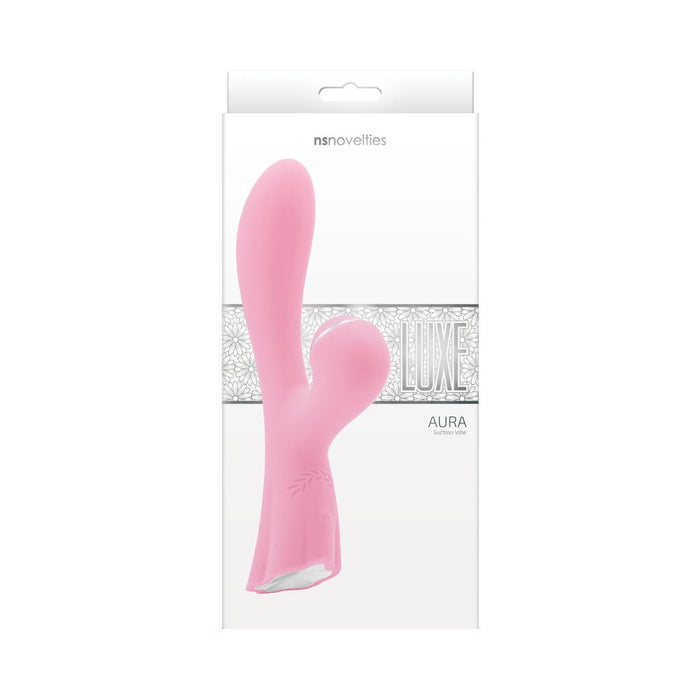 Luxe Aura Rechargeable Suction Dual Stimulator - Pink - SexToy.com