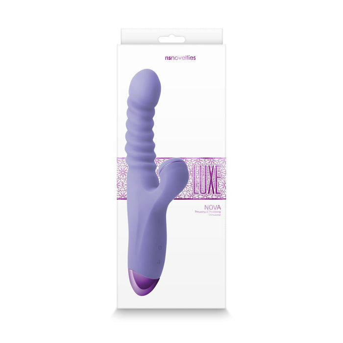 Luxe Nova Thrusting And Throbbing Dual Stimulator Purple - SexToy.com