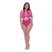 Magic Silk Berrylicious Halter & Lace Up Panty Set Raspberry Queen Size - SexToy.com