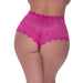 Magic Silk Berrylicious Split Crotch Lace Boyshort Raspberry Queen Size - SexToy.com