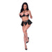 Magic Silk Hard Candy Halter Bra, Skirt & Thong Black L/xl - SexToy.com