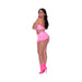 Magic Silk Hard Candy Halter Bra, Skirt & Thong Pink Queen Size - SexToy.com