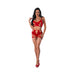 Magic Silk Holidaze Bralette, High Waist Panty Set With Removable Garters Red L/xl - SexToy.com