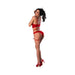 Magic Silk Holidaze Bralette, High Waist Panty Set With Removable Garters Red L/xl - SexToy.com