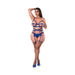 Magic Silk Holidaze Open Strap Bra, Garter And Panty Set Cobalt Queen Size - SexToy.com