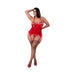 Magic Silk Holidaze Peek - a - boo Basque And Pull Open G - string Red Queen Size - SexToy.com