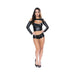 Magic Silk Liquid Onyx Camisole, Longsleeve Shrug & Short Set Black S/m - SexToy.com