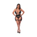 Magic Silk Liquid Onyx Halter Bra, Waist Cincher And Panty Set Black Queen Size - SexToy.com