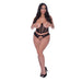 Magic Silk Love Star Cupless Bustier & Open Crotch Panty Set Black Queen Size - SexToy.com