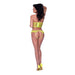 Magic Silk Love Star Cupless Bustier & Open Crotch Panty Set Neon Chartreuse L/xl - SexToy.com