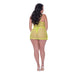 Magic Silk Love Star Halter Swing Chemise & Thong Set Neon Chartreuse Queen Size - SexToy.com