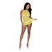 Magic Silk Love Star Halter Swing Chemise & Thong Set Neon Chartreuse S/m - SexToy.com