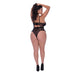 Magic Silk Love Star High Leg Teddy With Snap Crotch Black Queen Size - SexToy.com