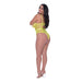 Magic Silk Love Star High Leg Teddy With Snap Crotch Neon Chartreuse Queen Size - SexToy.com