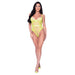 Magic Silk Love Star High Leg Teddy With Snap Crotch Neon Chartreuse S/m - SexToy.com