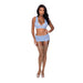 Magic Silk Ooh La Lace Bralette, Garter Skirt & G - string Set Periwinkle L/xl - SexToy.com