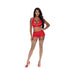 Magic Silk Ooh La Lace Bralette, Garter Skirt & G - string Set Red L/xl - SexToy.com