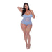 Magic Silk Ooh La Lace Bustier & Panty Set Periwinkle Queen Size - SexToy.com