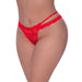 Magic Silk Ooh La Lace Cross Strap Split Crotch Tanga Red Queen Size - SexToy.com