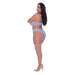 Magic Silk Ooh La Lace Demi Bra, Garter & Tanga Set Periwinkle Queen Size - SexToy.com