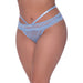 Magic Silk Ooh La Lace Peek - a - boo Cheeky Panty Periwinkle Queen Size - SexToy.com