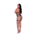 Magic Silk Rude Awakening Bralette, Thigh High Garter & Cheeky Panty Set Black Queen Size - SexToy.com