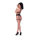 Magic Silk Rude Awakening Bralette, Thigh High Garter & Cheeky Panty Set Black S/m - SexToy.com