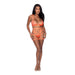 Magic Silk Rude Awakening Bralette, Thigh High Garter & Cheeky Panty Set Neon Orange L/xl - SexToy.com