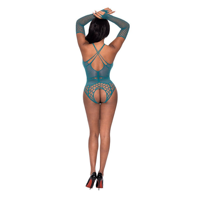 Magic Silk Seamless Long Sleeve Teddy Teal O/s - SexToy.com