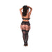 Magic Silk Soft Petals Basque And Thong Set Black Queen Size - SexToy.com