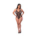 Magic Silk Soft Petals Cut Out Teddy With Snap Crotch Black Queen Size - SexToy.com