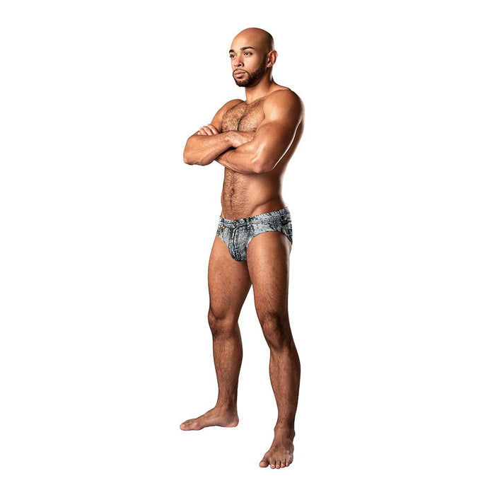 Male Power Dirty Denim Bikini Denim Print L - SexToy.com