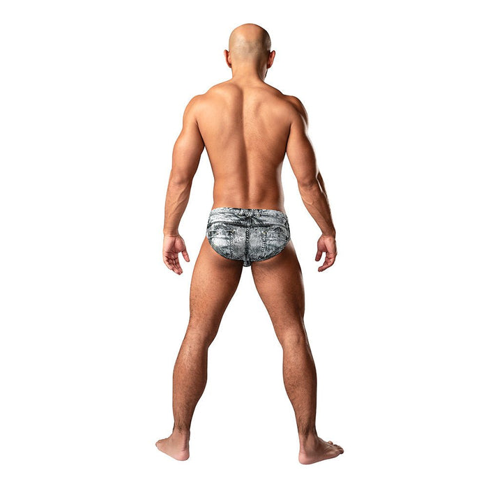 Male Power Dirty Denim Bikini Denim Print L - SexToy.com