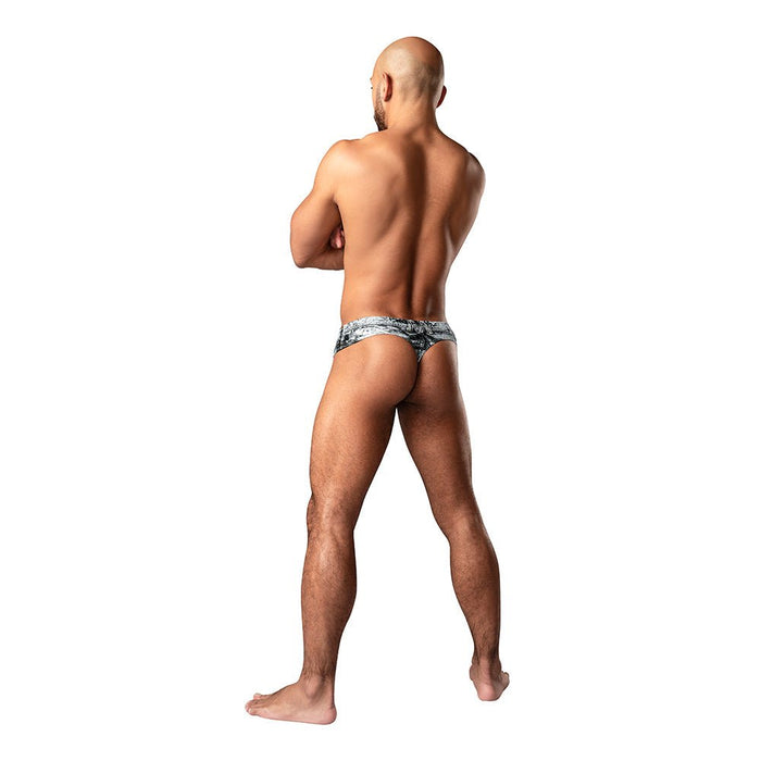 Male Power Dirty Denim Thong Denim Print S/m - SexToy.com