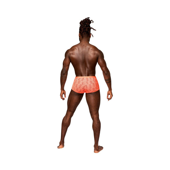 Male Power Rude Awakening Cheeky Cutout Short Neon Orange M - SexToy.com