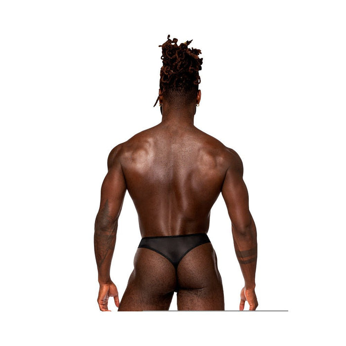 Male Power Sassy Lace Open Ring Thong Black L/xl - SexToy.com